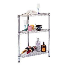 Multifunctional 3 Tiers Metal Corner Wire Rack with Adjustable Shelf Height